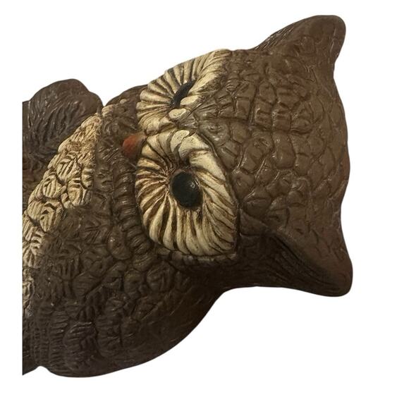 Vintage 1970s Midcentury Modern MCM Foam Molded Resin Owl Wall Hanging Art Decor - Picture 5 of 7